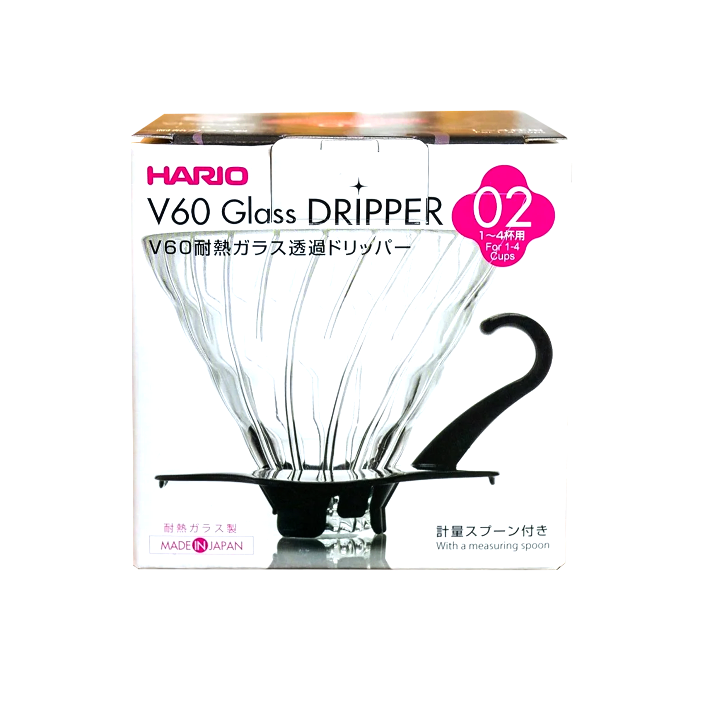 V60 Glass Coffee Dripper 02 with Round Base