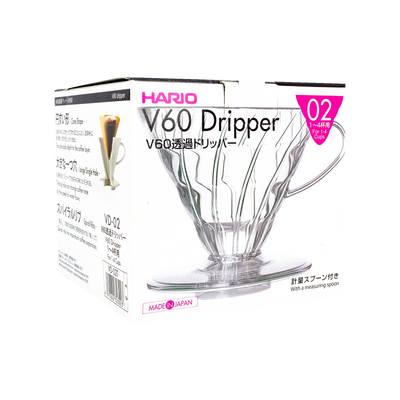 Hario V60 Plastic Coffee Dripper, Size 02, Clear